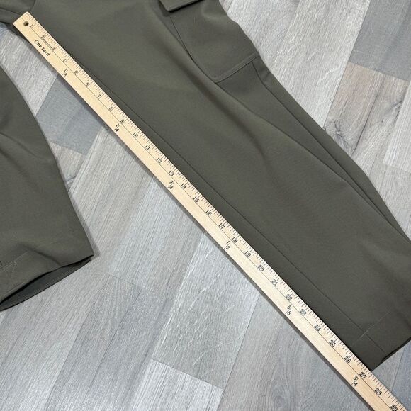 Express Super High Rise Pleated Ankle Cargo Utility Pants Olive Khaki Green 6 - Picture 16 of 16